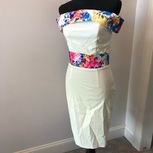 NWT Paperdolls dress sz 4 floral off shoulder